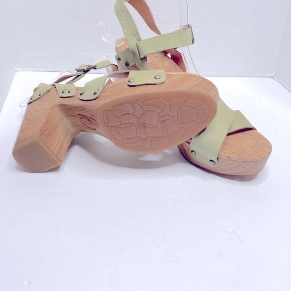 Kork-Ease Drew Leather Cross Banded Platform Sandals Pastel Green Size 10 - Picture 6 of 6